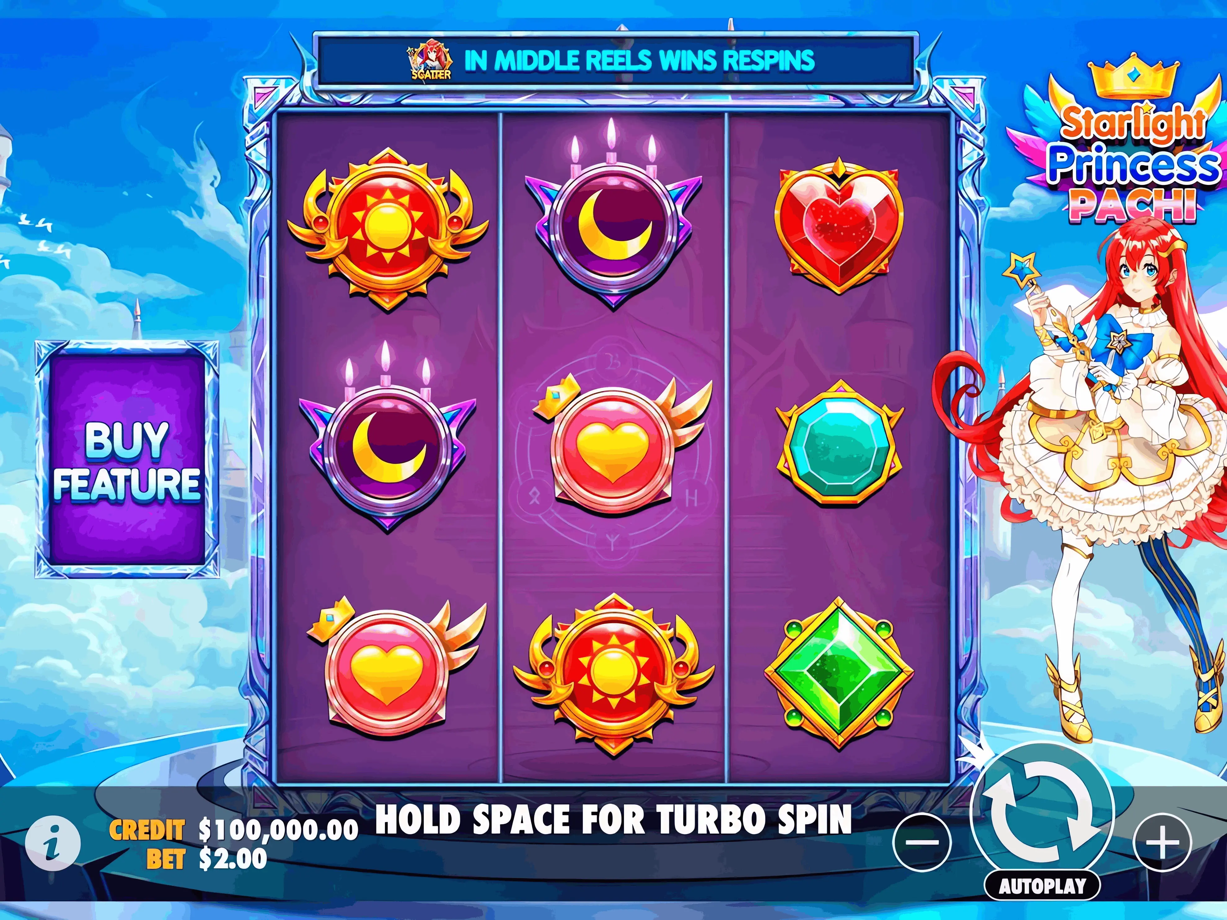 Starlight Princess Pachi gameplay interface screenshot